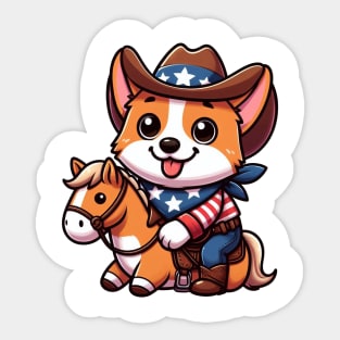 A Whimsical Tribute to American Culture in Cartoon Style Sticker